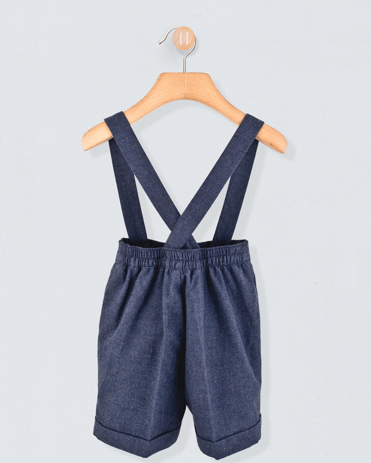 Suspender Short Adam Navy Mélange Flannel